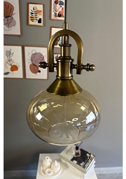 Solvia Cam Bal Rengi Tekli Avize Gemici Eskitme Başlık Retro Sarkıt Lamba Salon Aydınlatma modelleri