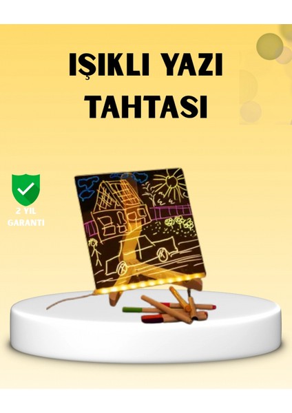 LED Işıklı Akrilik Yazı Tahtası Renkli Kalem Setiyle