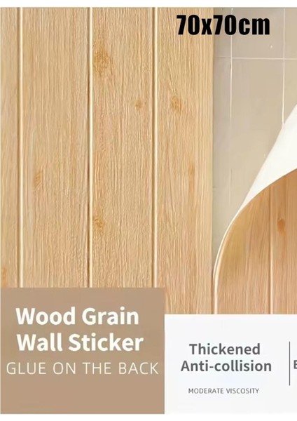 4 Adet, 70X70CM 0,50M² 3D Meşe Ahşap Lambri Görünüm Kendinden Yapışkanlı Duvar Kağıdı Kaplama Panel Köpük -AD05 fiyatları