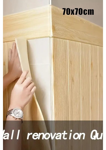 4 Adet, 70X70CM 0,50M² 3D Meşe Ahşap Lambri Görünüm Kendinden Yapışkanlı Duvar Kağıdı Kaplama Panel Köpük -AD05 modelleri