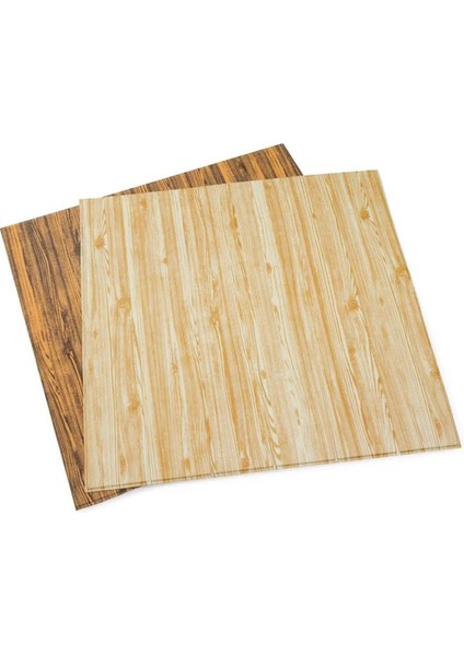 4 Adet, 70X70CM 0,50M² 3D Meşe Ahşap Lambri Görünüm Kendinden Yapışkanlı Duvar Kağıdı Kaplama Panel Köpük -AD05