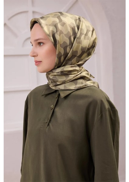 Geometrik Desen Ipek Twill Eşarp 4211D01 53