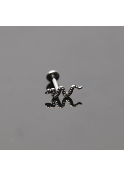 Yüksek Kalite G23 Titanium Yılan Titanyum 6x1.2mm Labret Piercing