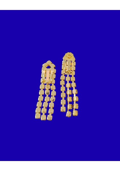 Gümüş Rengi Kristal Taşlı Uzun Sarkık Küpe - Avize Stil Parlak Damla Model Kadın Takı fırsatları