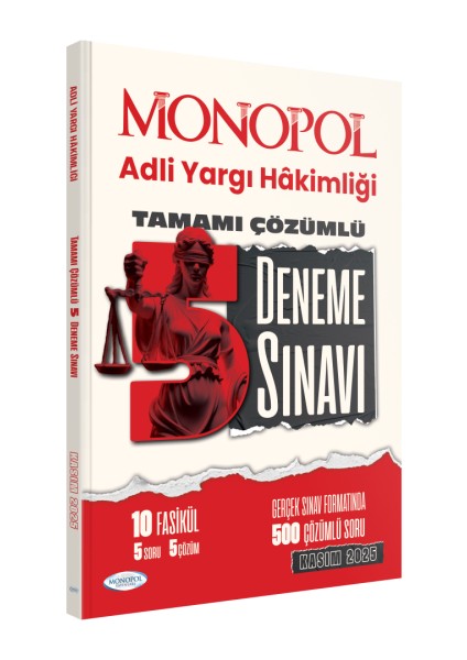 2025 Adli Yargı Hakimliği Tamamı Çözümlü 5 Deneme Sınavı