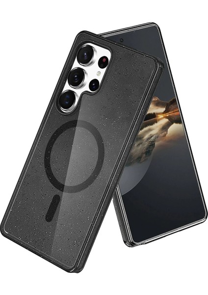 Samsung Galaxy S25 Ultra Glow Simli Lens Hediyeli Kılıf - Siyah