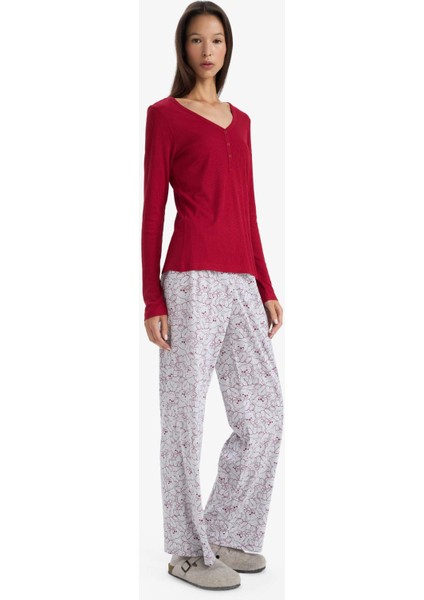 Regular Fit Desenli Pijama Altı-Fall in Love G3353AX25AU fiyatları