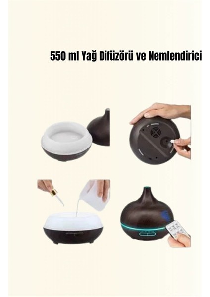 550 ml Ultrasonik Yağ Difüzörü ve Soğuk Buhar Nemlendirici modelleri