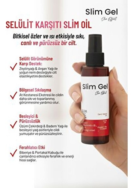 Slim Oil – Bitkisel Yağ Karışımı ile Sıkılaştırıcı, Nemlendirici Pürüzsüzleştirici Vücut Bakım Yağı