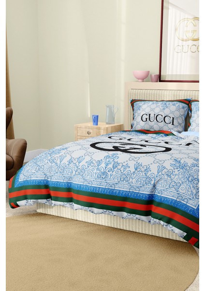 Nevresim Takımı Çift Kişilik Pamuklu Saten Kumaş 6 Parça 3D Dijital Baskı Duvet Cover Set Model No: modelleri