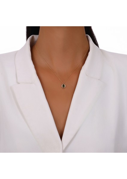 Renkli Taşlı Altın Kolye - 14K fiyatları