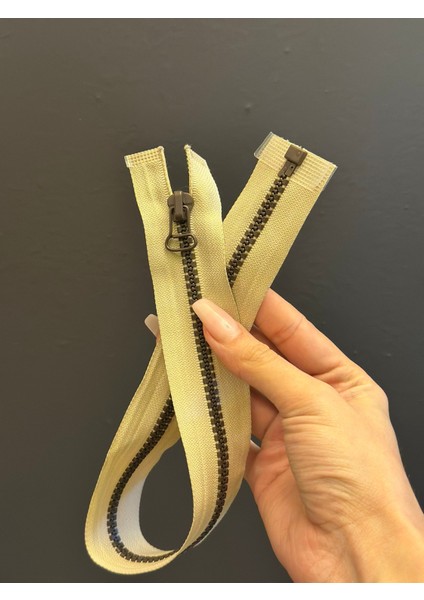 44X4 cm Krem Rengi Dişli Fermuar