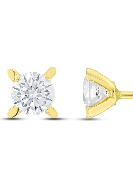 Altın Tektaş Küpe - 14K fiyatları