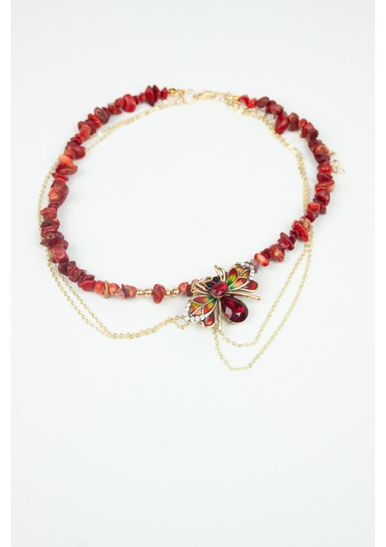 Arı Figür Mercan Doğal Taş Kolye fırsatları