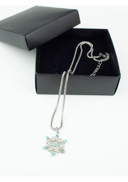 Zirkon Taşlı Kartanesi Figür Uçlu Gümüş Renk Çelik Kolye fırsatları