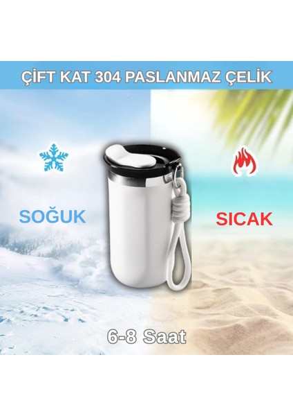 350 ml Paslanmaz Çelik Bardak Termos, Çift Katmanlı, Sızdırmaz Kapaklı fırsatları