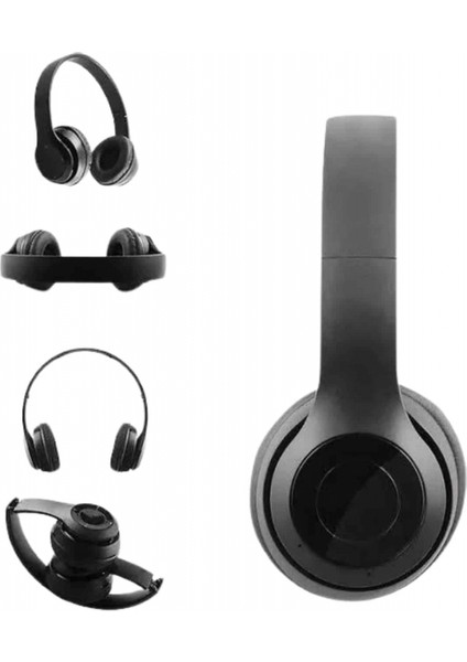 Bluetooth Kablosuz Kulaklık Siyah Wireless 5.0 Kulak Üstü Uzun Pil Ömrü fırsatları