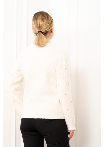 Elara Taşlı Baklava Desen Triko Kazak 24215 fırsatları