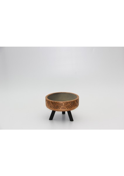 BONSAİ SAKSISI ARKAİK MOTİF AYAKLI - EL YAPIMI BAKIR BETON SAKSI fiyatları
