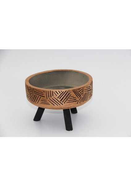 BONSAİ SAKSISI ARKAİK MOTİF AYAKLI - EL YAPIMI BAKIR BETON SAKSI modelleri