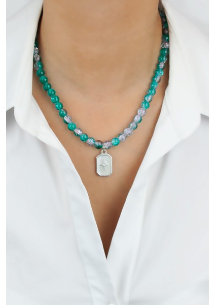 Yıldız Detay Uçlu Yeşil Boncuk Kolye fiyatları