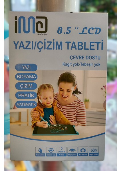 Çocuk Yazı Çizim Tableti 8,5 Inç Siyah AD12006