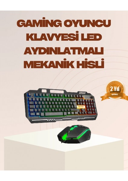 Mekanik LED Gaming Klavye Mouse Seti – Yüksek Tepki ve Ergonomi