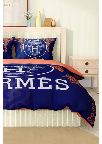 Nevresim Takımı Çift Kişilik Pamuklu Saten Kumaş 6 Parça 3D Dijital Baskı Duvet Cover Set Model No: