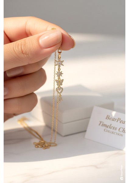 Zirkon Taşlı Y Kolye Kelebek Nota Kar Tanesi Şık Kadın Kolye fiyatları