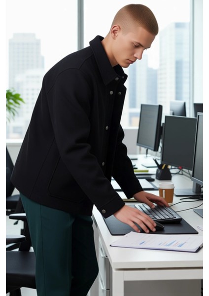 Erkek Kaşe Dokulu Regular Fit Gömlek Ceket Kış Günlerinde Konfor ve Stil Fonksiyonel Rahat fırsatları