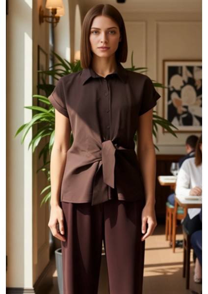 Kadın Düğüm Detaylı Dokuma Modal Gömlek Günlük Şıklık ve Sunan Seçiminiz Fonksiyonel Rahat fiyatları