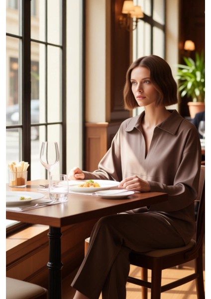 Kadın Uzun Kollu Süet Dokulu Casual Gömlek Fonksiyonel Dayanıklı Kaliteli Konforlu Estetik