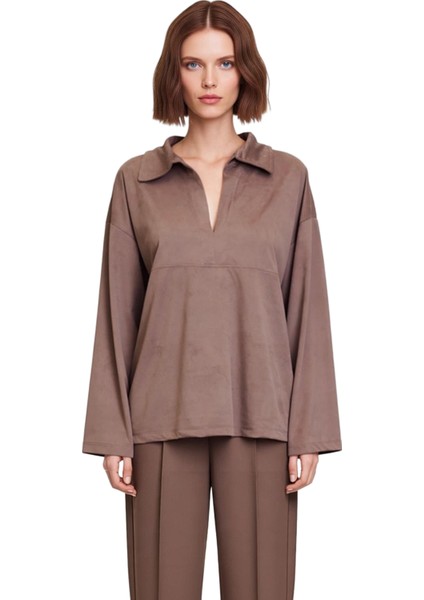 Kadın Uzun Kollu Süet Dokulu Casual Gömlek Fonksiyonel Dayanıklı Kaliteli Konforlu Estetik fiyatları