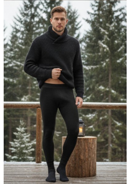 Erkek Siyah Termal Tayt