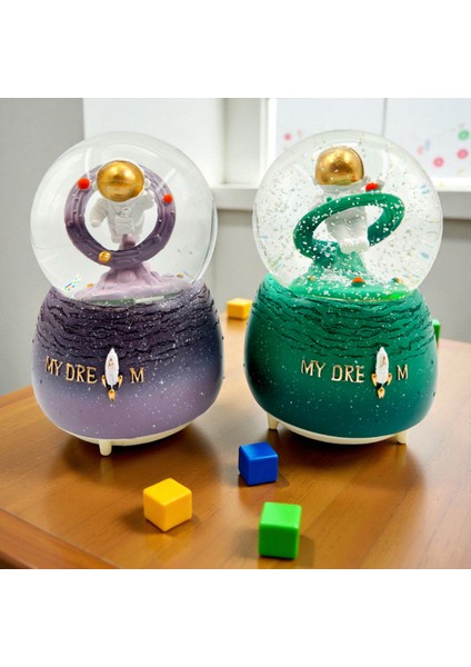 Uzay Astranot Büyük Boy Işıklı Sesli Müzikli Kar Küresi Hediyelik Kar Küresi 1 Adet