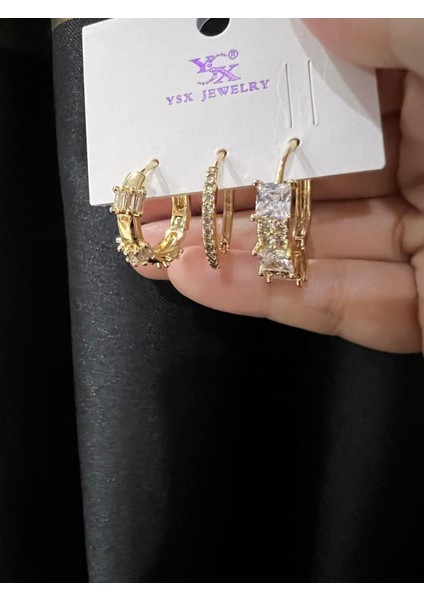 Çelik Altın Kaplama Taşlı Halka Küpe fiyatları