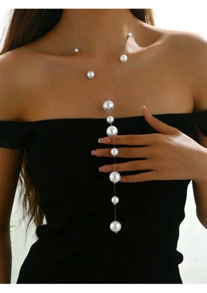 Sky Gökyüzü Hayalet Inci Kolye