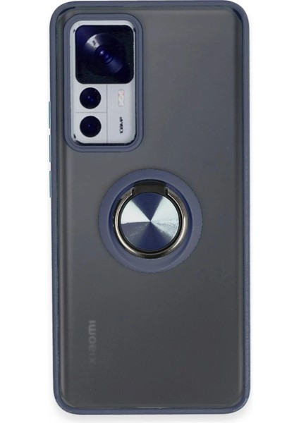 Xiaomi Mi 12T Pro Kılıf Montreal Yüzüklü Silikon Kapak - Lacivert (K95)