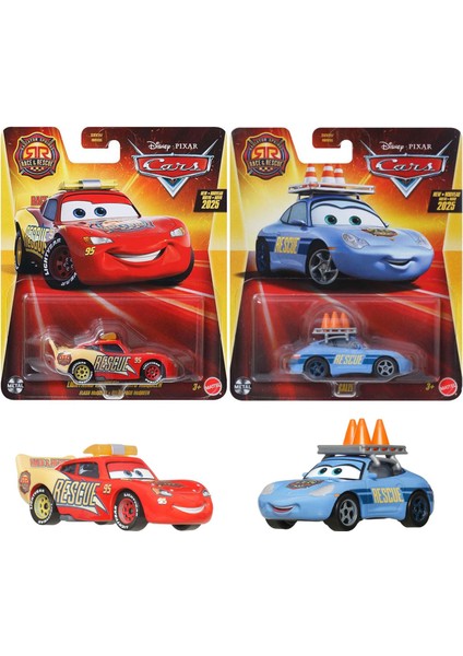 2 Araç Set - Radiator Springs Race & Rescue Lightning Mcqueen & Sally