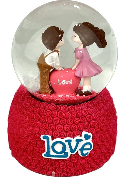 Love Sevgililer Işıklı ve Müzikli Kar Küresi