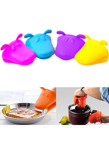 Silikon Fırın Eldiveni - Yanmaz - Su Geçirmez 1 Adet + Pratik Mutfak Önlüğü 1 Adet - 2li Set L9M5R8 modelleri