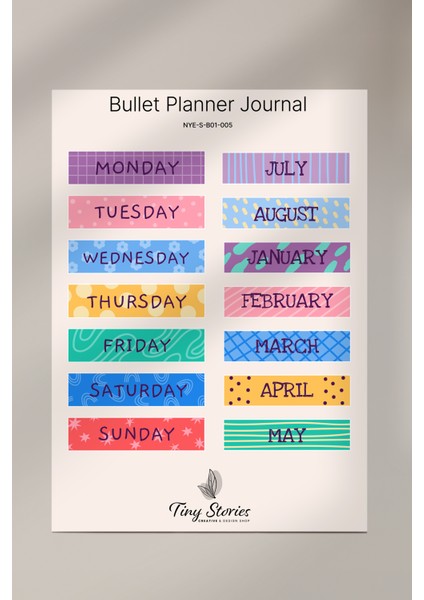 Bullet Journal Sticker Seti - 6 Sayfa / Ajanda, Scrapbook, Journal fırsatları