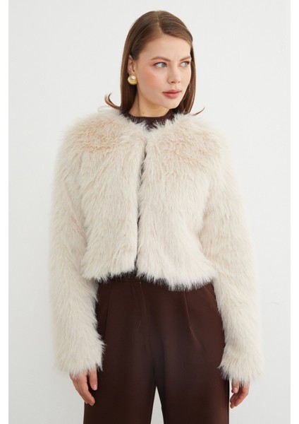 Suni Kürk Crop Ceket