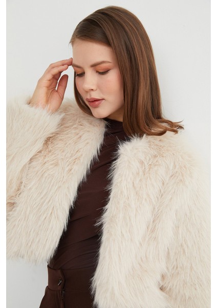 Suni Kürk Crop Ceket fırsatları