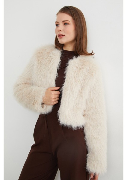 Suni Kürk Crop Ceket indirimleri