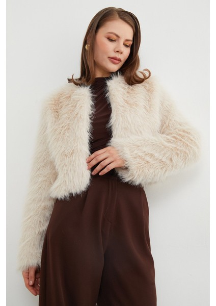 Suni Kürk Crop Ceket