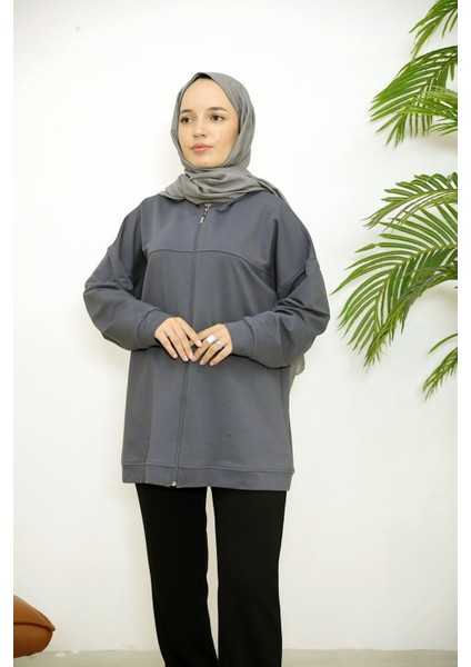 Kapşonlu Fermuar Detay Hırka-Antrasit fiyatları