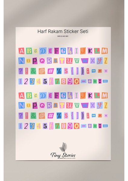 Alfabe / Sayı Sticker Seti - 6 Sayfa - Ajanda,çıkartma,scrapbook fiyatları