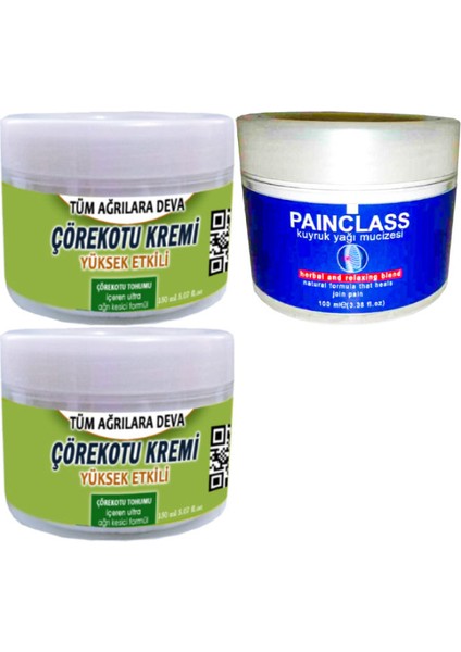 Çörek Otu Kremi 2 Adet 150 ml + Painclass 100 ml Kuyruk Yağı Kremi / Teskin Krem Seti