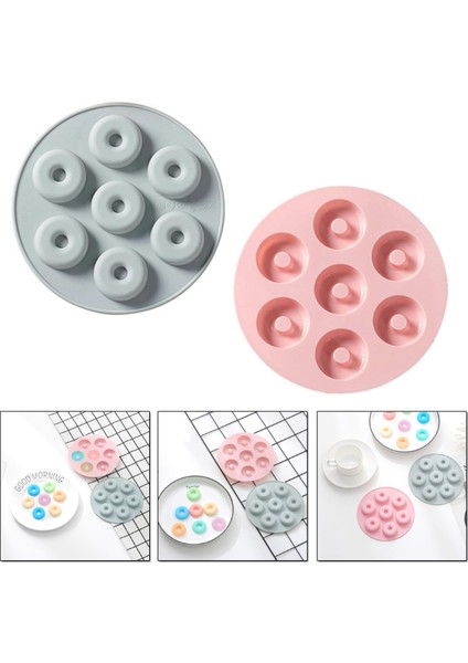 Silikon Mini Donut Çikolata ve Jelibon Kalıbı 7 Li